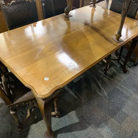 Faded Mahogany Cabriole Legged Dining Table