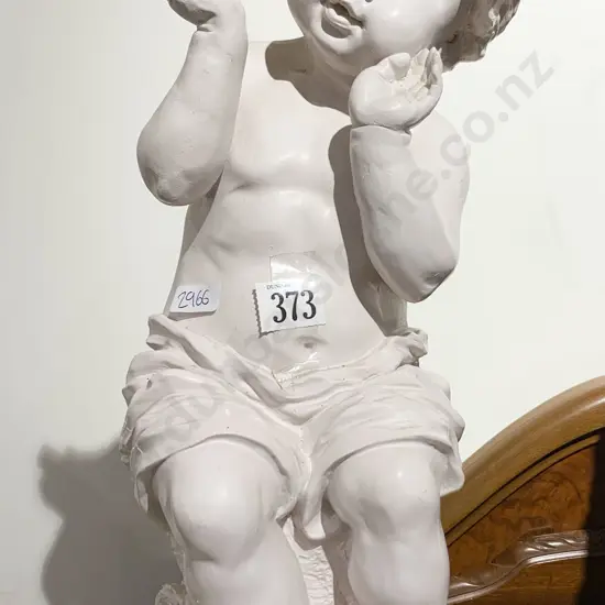Resin Figure of Child and Bird