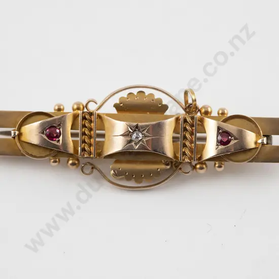 Edwardian 9ct Double Bar Brooch