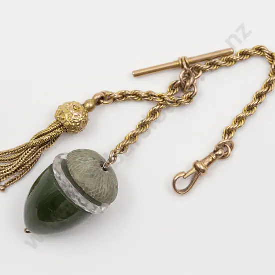 Victorian 9ct Rope Twist Link Watch Fob Chain