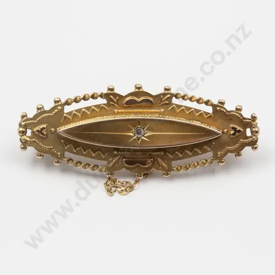 Late Victorian 9ct Lozenge Target Brooch