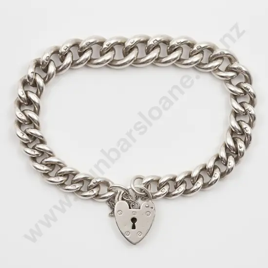 Heavy S/S Slightly Graduated Curb Link Bracelet