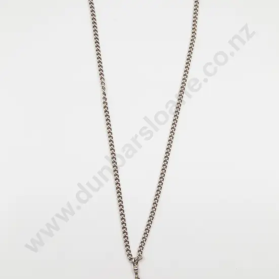 S/S Onyx & Carnelian Swivel Fob on Chain