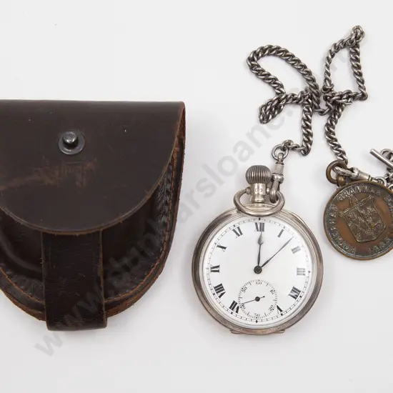 S/S Open Face Lever Wind Pocket Watch