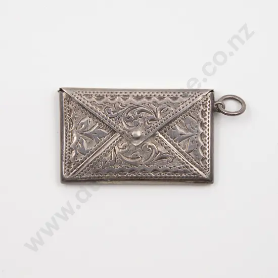 S/S Engraved Envelope Stamp Case Pendant