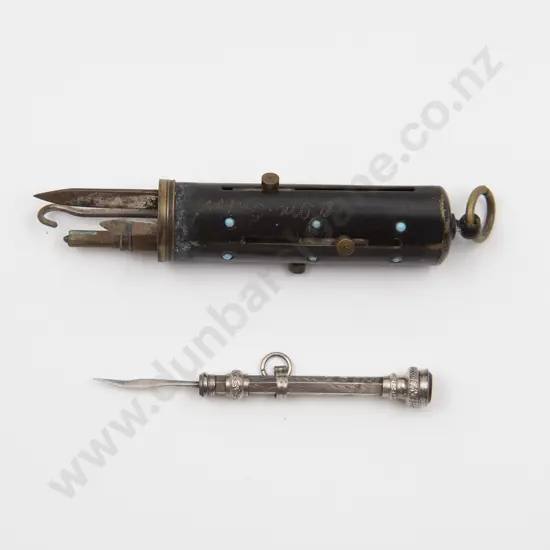 Victorian Gun Metal Chatelaine Clip