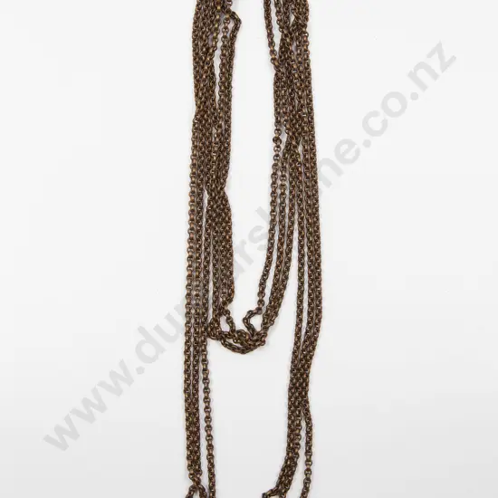Two Victorian Gilt Metal Trace Link Muff Chains