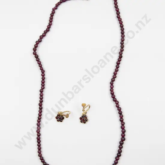 Pair .900 SIlver GIlt Garnet Cluster Pendant Earrings