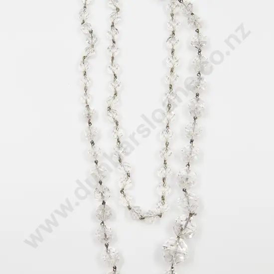 Vintage Single Strand Graduated Crystal Bead Necklace