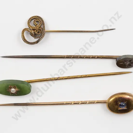 Three Various Gold Stickpins