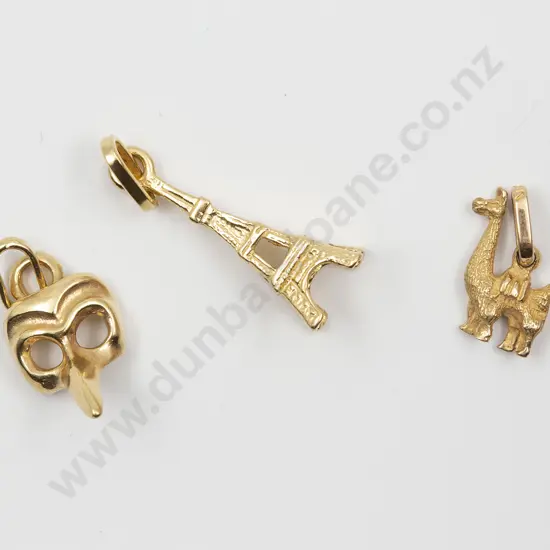 Three 18ct Gold Charms