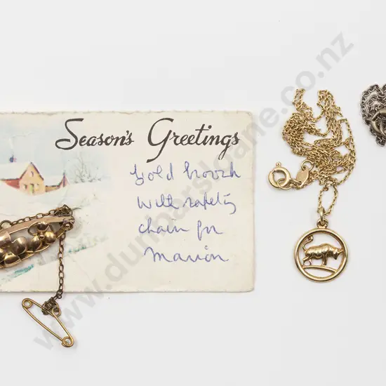 14ct Zodiac Taurus Charm on Chain