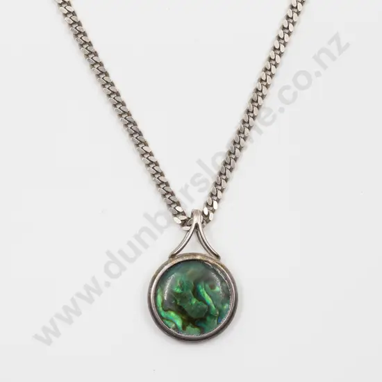Arne Johansen Denmark 925 Silver Abalone Pendant on Chain