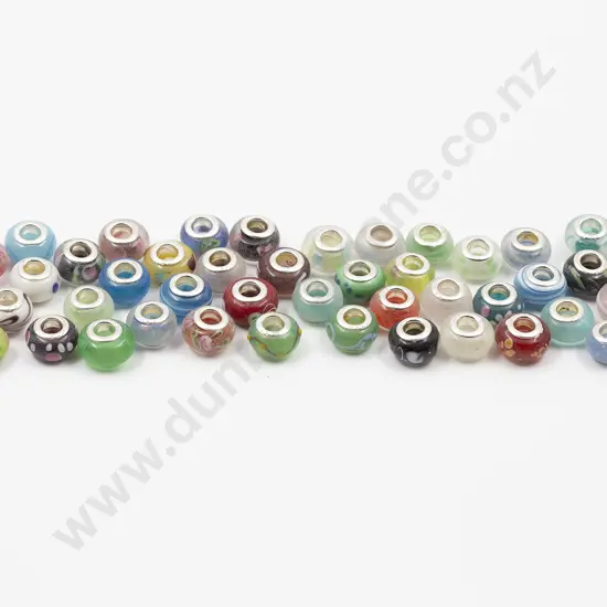 Qty .925 Silver Mounted Pandora Style Bracelet Beads