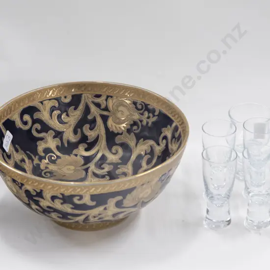 Qty of Liqueur Glasses Together With Smoked Glass Vase etc.