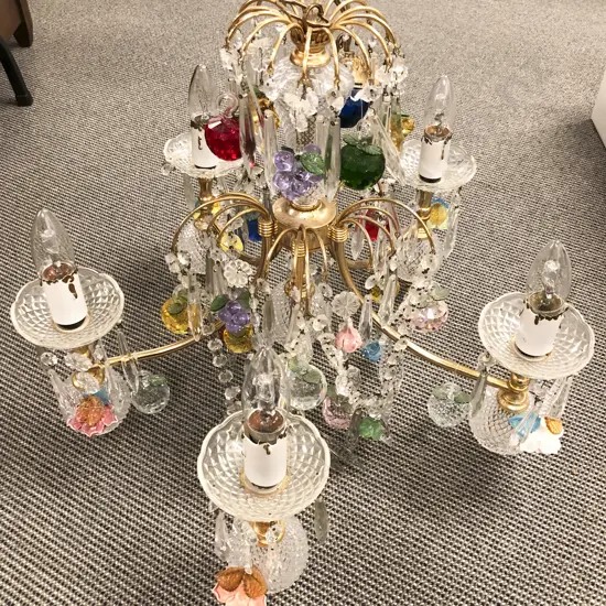 Decorative Glass and Brass Chandelier