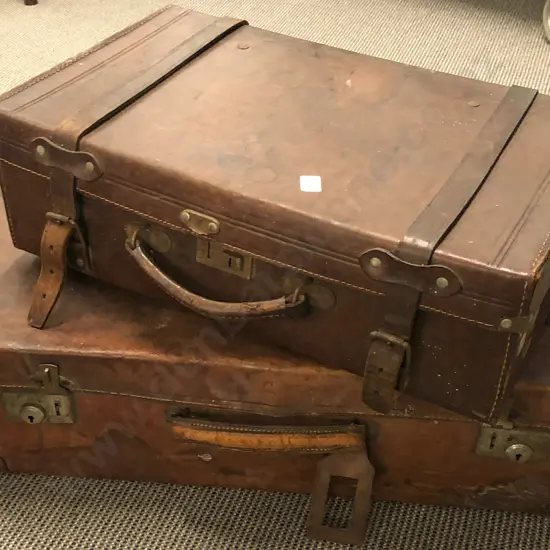 2 Leather Suitcases