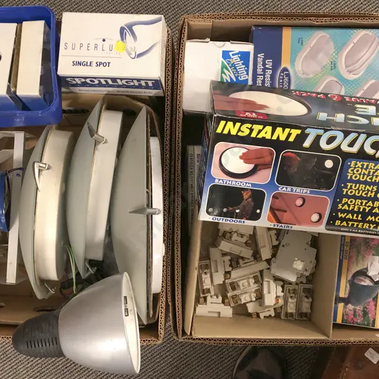 2 Boxes of Assorted Light Fittings and Accessories