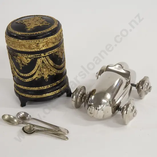 Trinket Box Novelty Car and S/P Salt Spoons