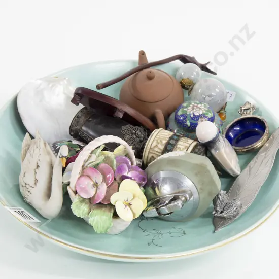 Qty of Assorted Miniatures and Ornaments Including Cloisonné and Scent Bottles etc.