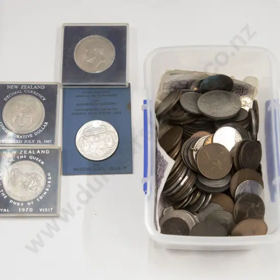 Box of Assorted Loose Coinage and Notes