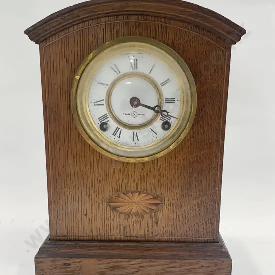 Japanese Mantel Clock and Inlaid Case