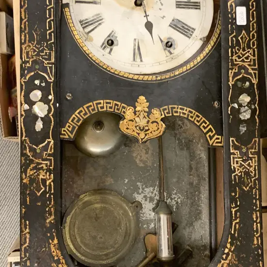 Vintage Inlaid Wall Clock (AF)