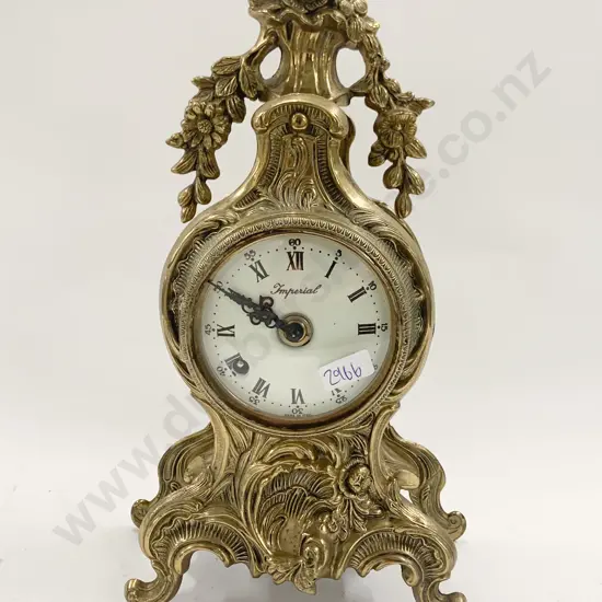 Italian Gilt Metal Decorative Mantel Clock