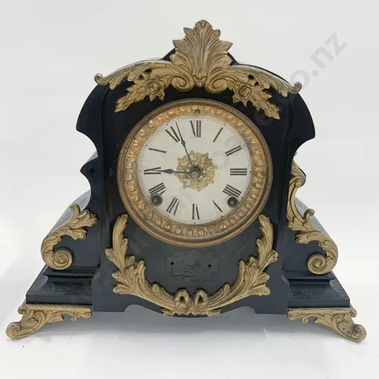 Gilt Decorated Slate Mantel Clock