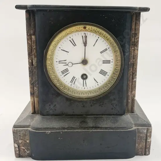 Marble Inlaid Slate Clock