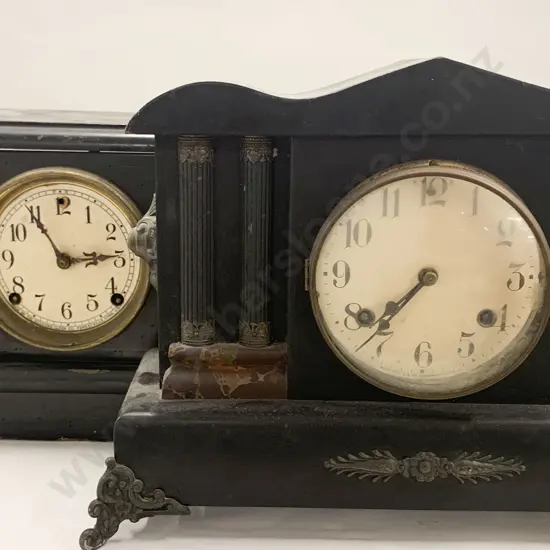 2 Simulated Slate Mantel Clocks (AF)