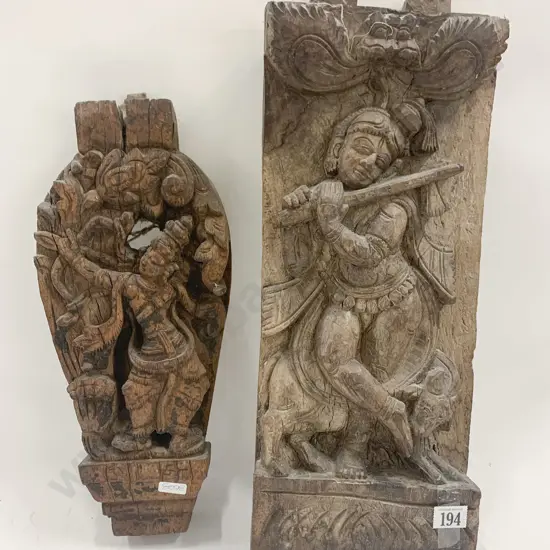 Two Vintage Indian Temple Carvings