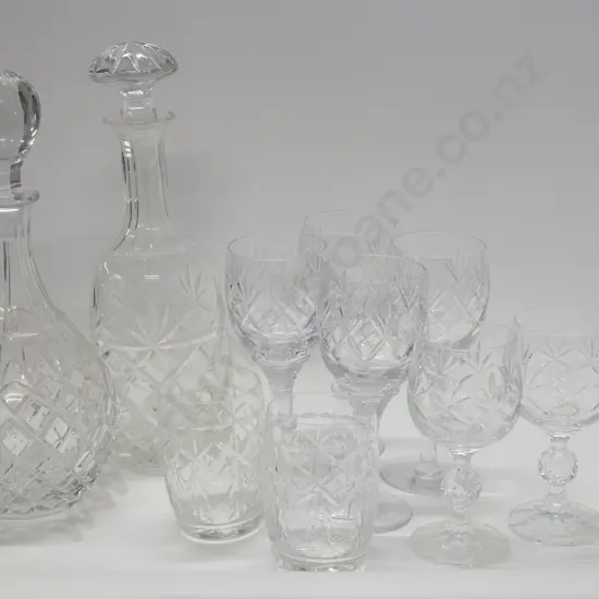 2 Crystal Decanters and Assorted Crystal