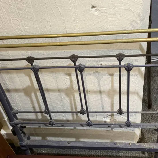 Wrought Metal and Brass Bed Head and End (No Rails)
