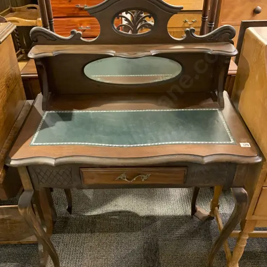 Reproduction Writing Desk With Leather Insert