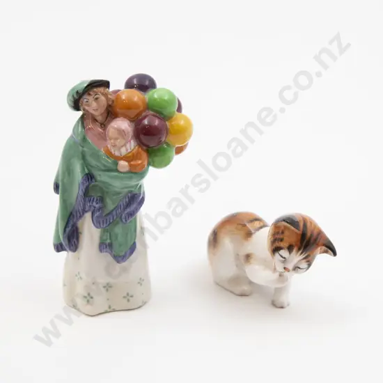 RD Figure "The Balloon Seller" HN 2130 Together With Kitten Figure HN 2583