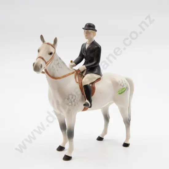 Beswick Dapple Grey Horse Model With Female Rider