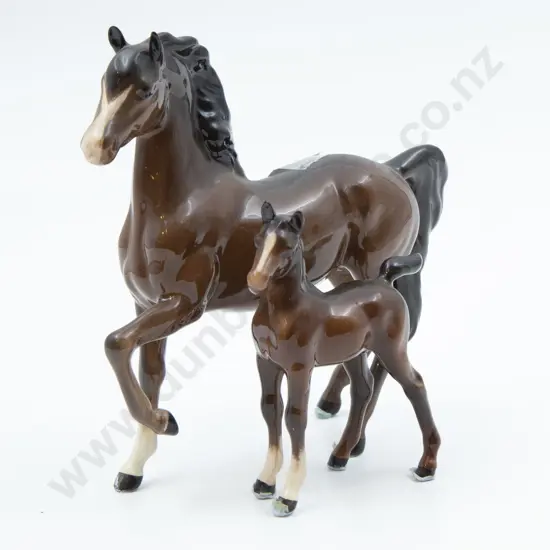 Beswick Horse Model Together With Foal