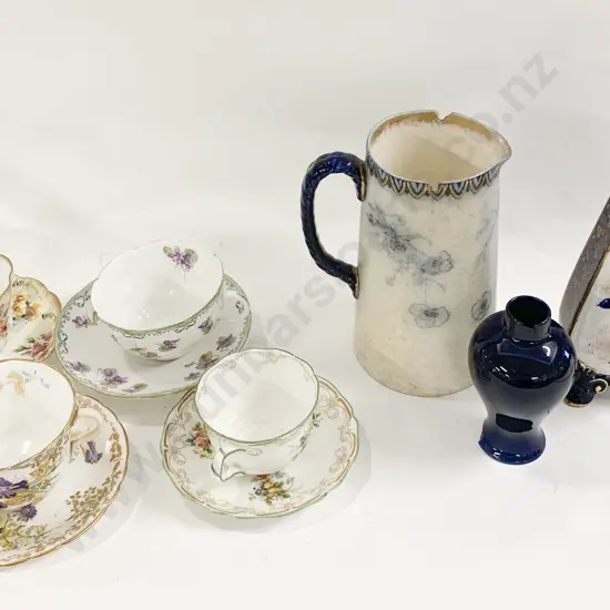 Four RD Tea Cups and Saucers Together With Three Various Jugs (Damaged)