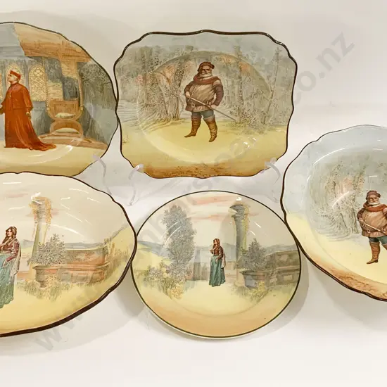 Three RD Various Shakespeare Series Plates Together With Serving Dish and Serving Bowl
