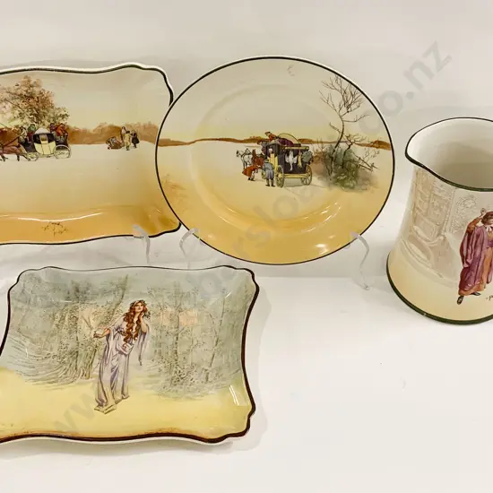 Three Various RD Coaching Scene Plates Together With Shakespeare Series Jug