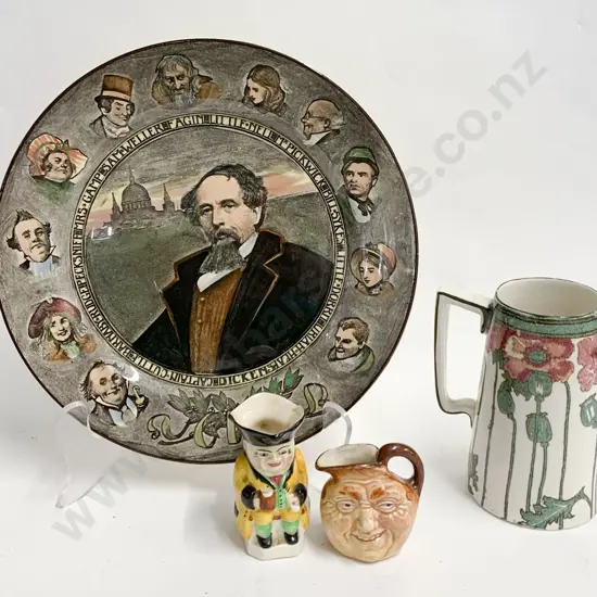 RD Plate and Jug Together With Two Small Character Jugs (1AF)