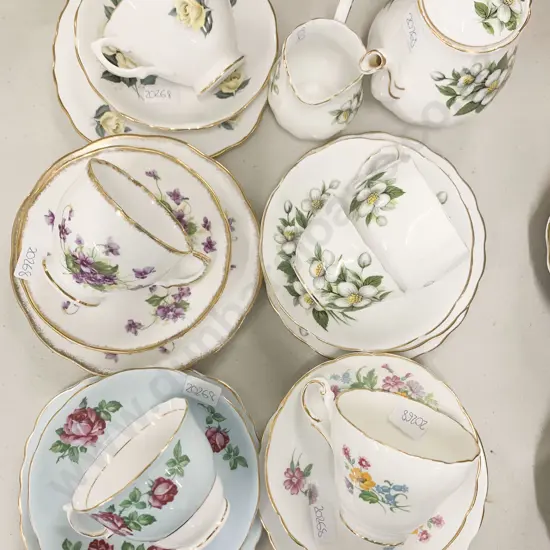 Qty of Fancy China Trios Together With Part Tea Set