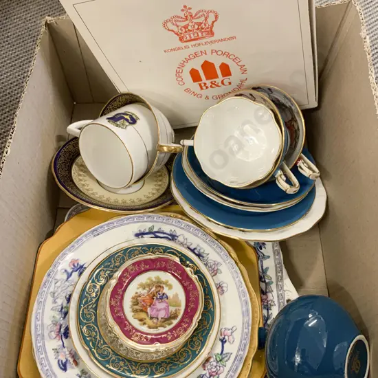 Qty of Assorted Fancy China Together With Boxed B&G NZ Commemorative Plate