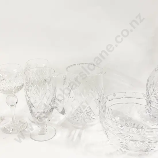 Qty of Crystal Including Decanter Jug Stemmed Ware etc.