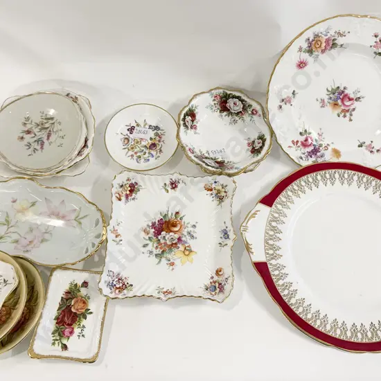 Qty of Assorted Fancy China Plates and Dishes Including RCD and Aynsley