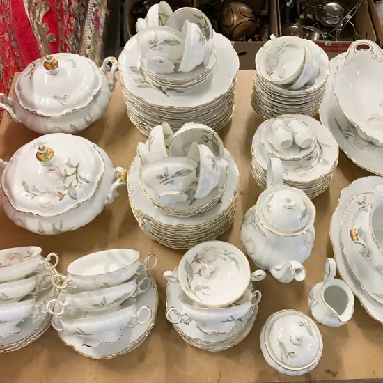 Hutschenreuther Dinner Set (Damaged Tea Pot Lid and Repaired Dish) (100 Pieces)