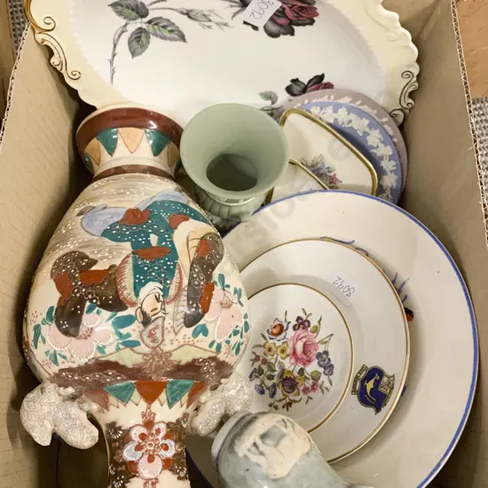 Box of Assorted China and Vases etc. Including Wedgewood and Royal Worcester