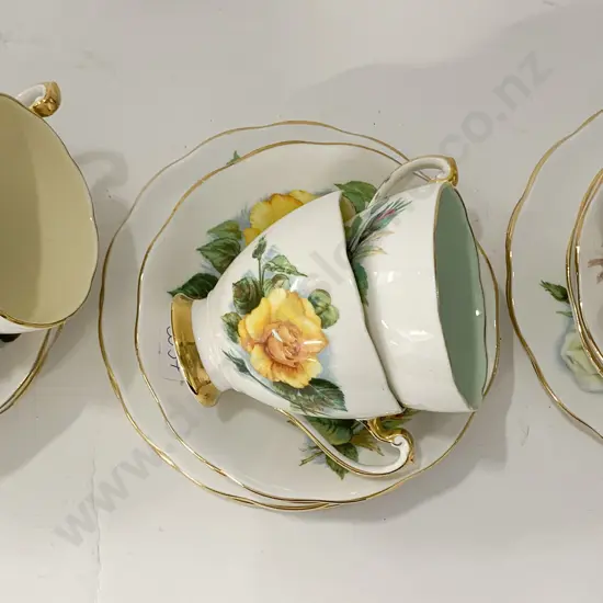 Seven Fancy China Trios Including Royal Albert