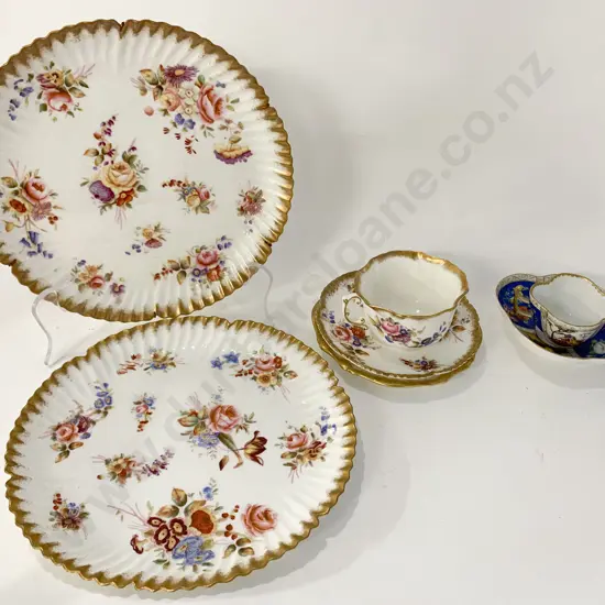 Hammersley Floral Decorated Plates and Tea Cups/Saucers Together With Other Tea Cup/Saucer